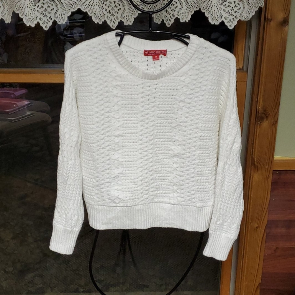 NWOT Krimson Klove Sz M White Sweater